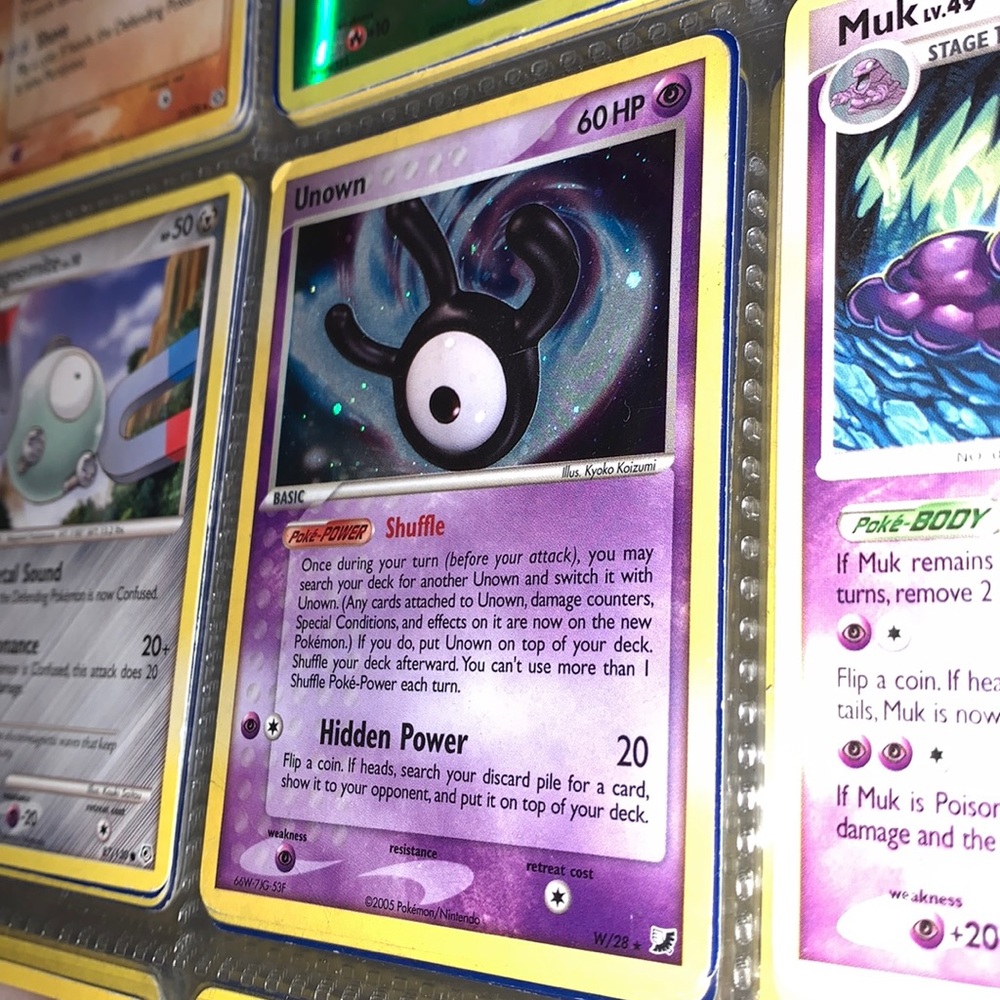 unown 2005 pokemon card